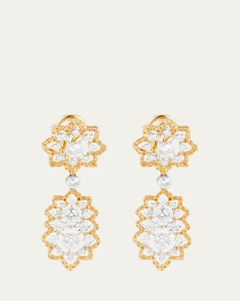 Buccellati 18K Yellow and White Gold Diamond Rombi Earrings Cover