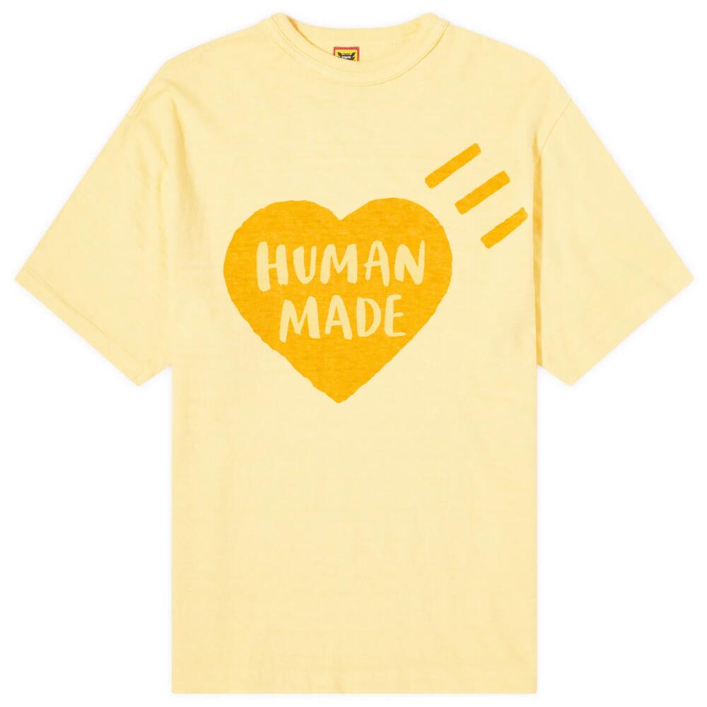 Human Made Men's Garment Dyed Big Heart T-Shirt in Orange Cover