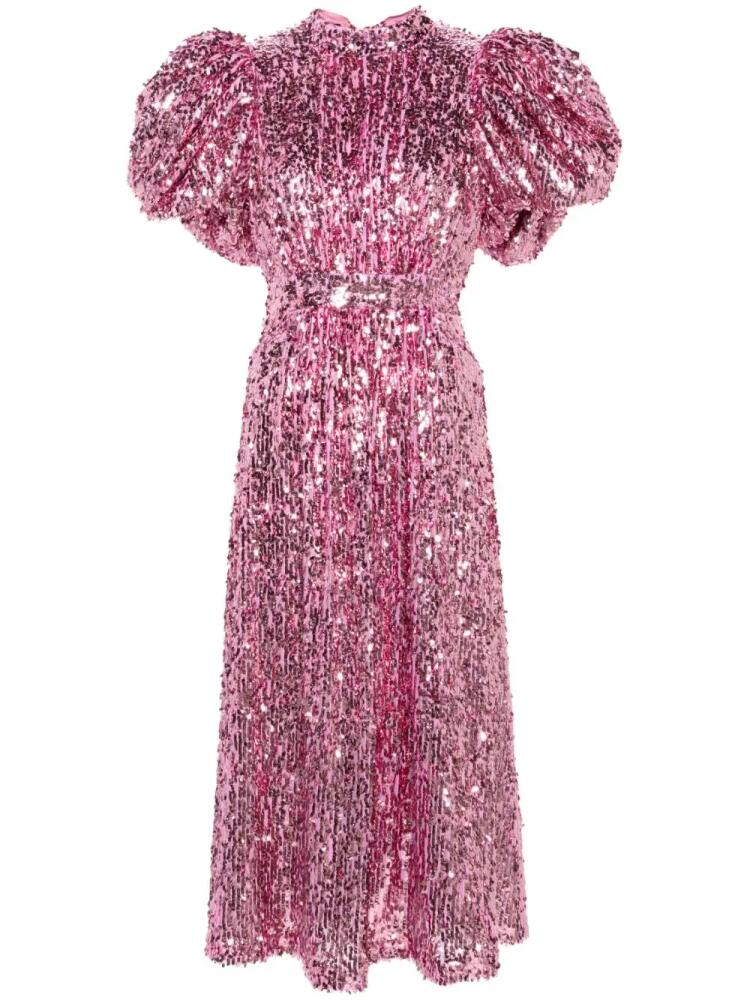 ROTATE BIRGER CHRISTENSEN sequinned open-back midi dress - Pink Cover