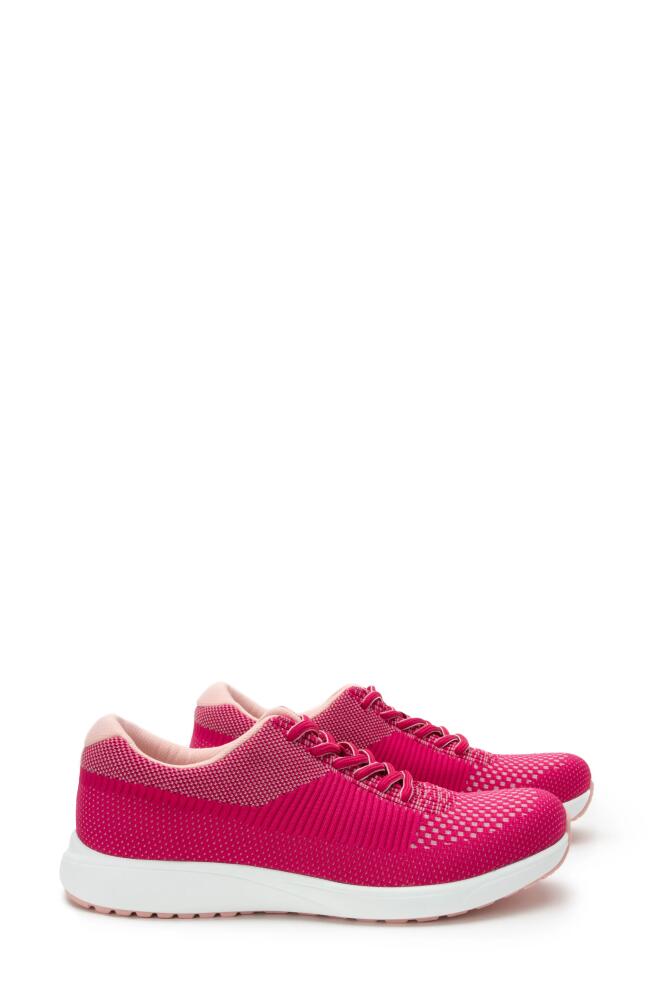 TRAQ by Alegria Goalz Sneaker in Berry Fabric Cover