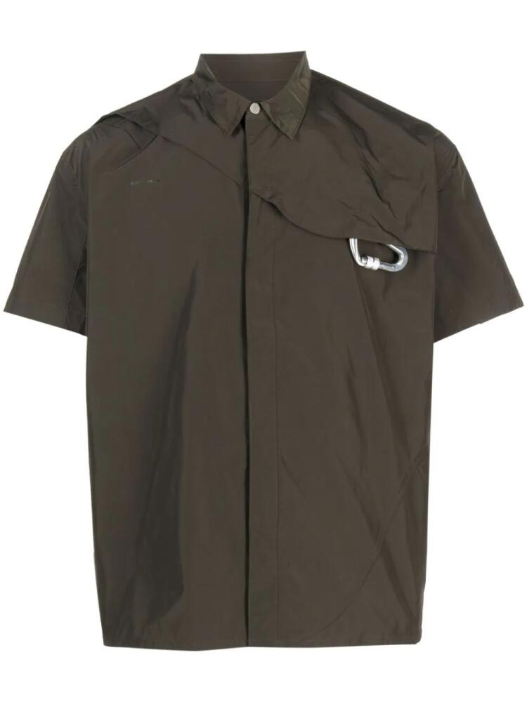 HELIOT EMIL carabiner-detail short-sleeve shirt - Brown Cover