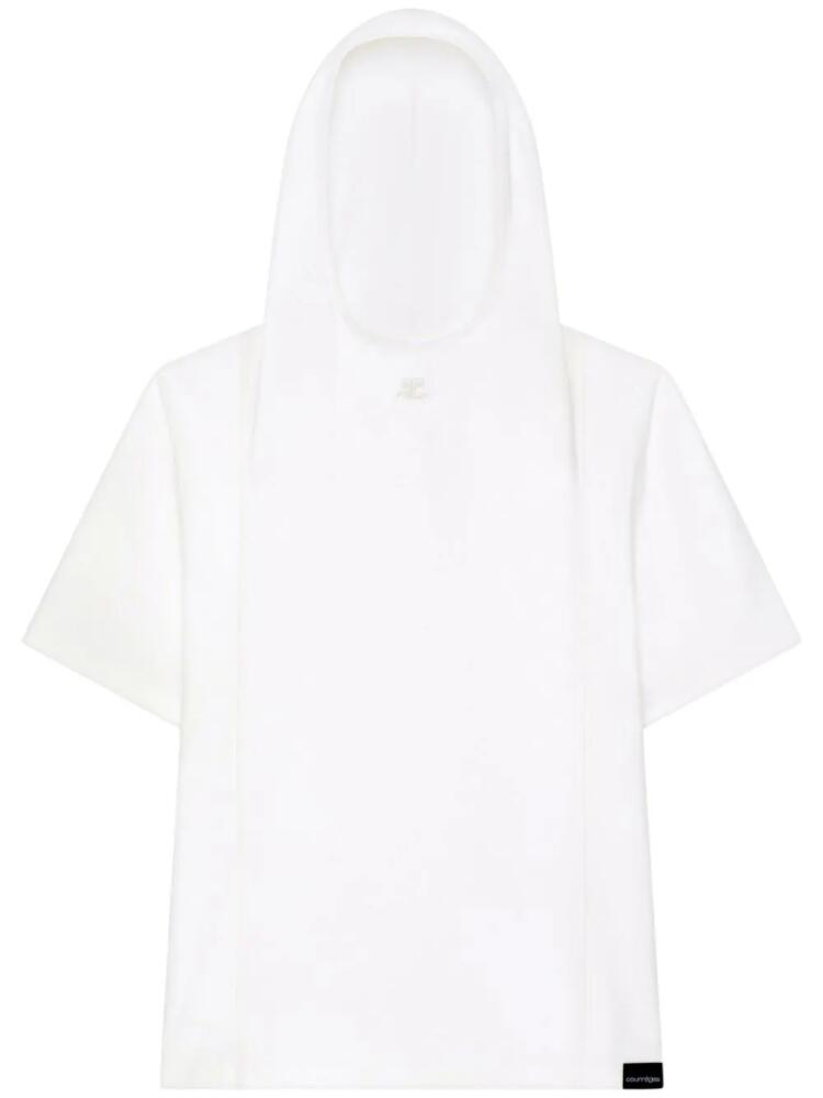 Courrèges cotton hooded T-shirt - White Cover