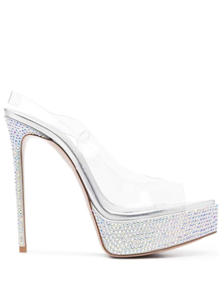 Le Silla Uma 140mm crystal-embellished sandals - Silver Cover