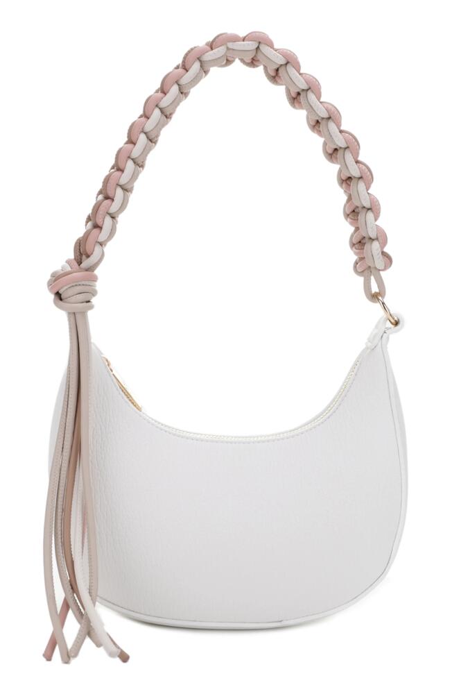 Mali + Lili Leilani Vegan Leather Baguette Shoulder Bag in White Cover