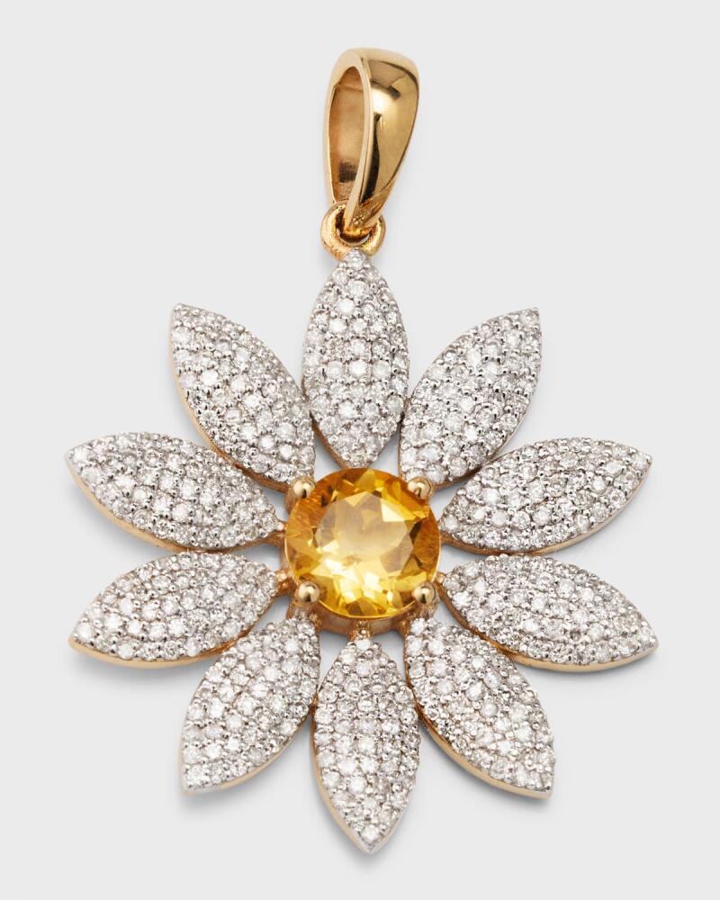 Siena Jewelry Pave Diamond and Citrine Daisy Charm Cover