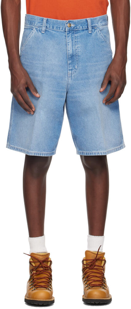 Carhartt Work In Progress Blue Simple Denim Shorts Cover