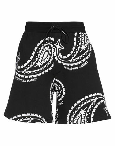 Market Man Shorts & Bermuda Shorts Black Cotton, Polyester Cover