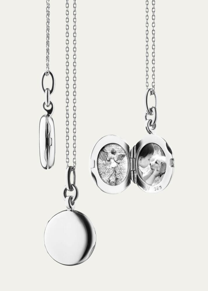 Monica Rich Kosann Sterling Silver Slim Round Nan Locket Necklace Cover