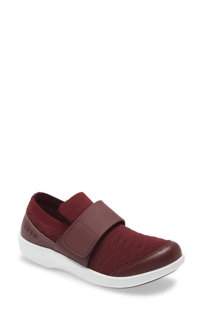 TRAQ by Alegria Qwik Sneaker in Wine Waves Leather Cover