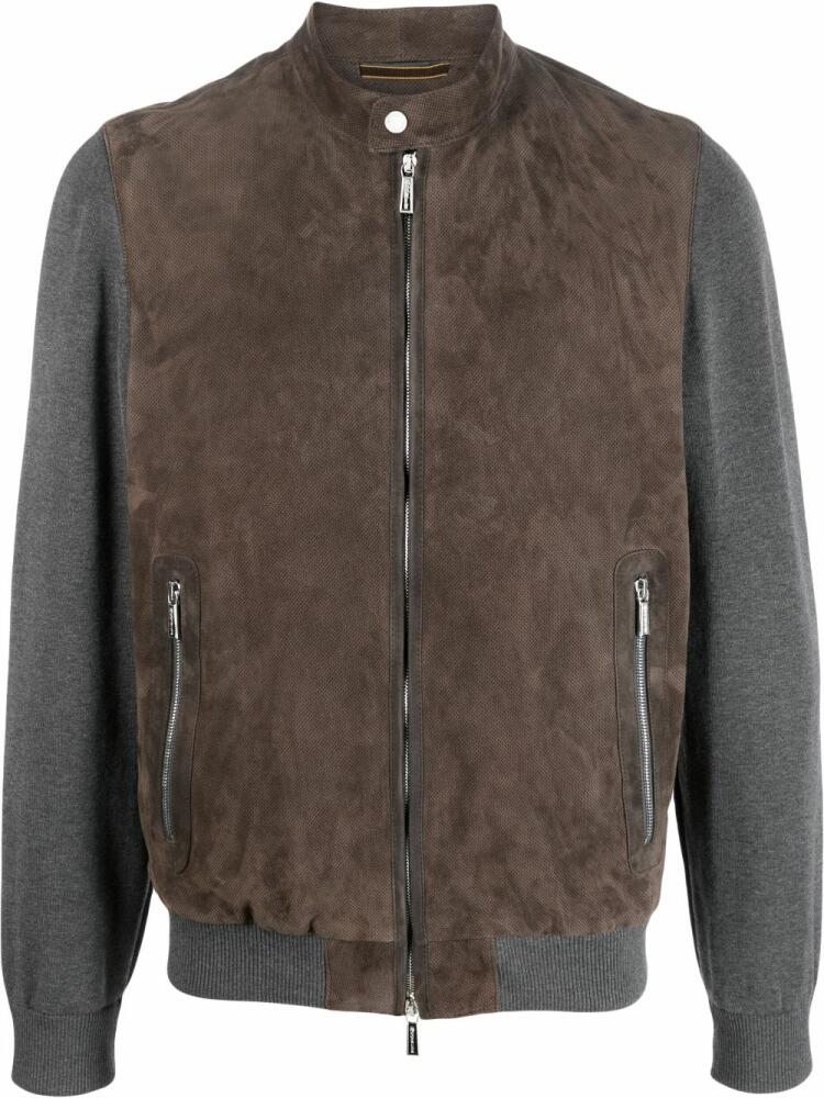 Moorer Mendini-URP suede bomber jacket - Brown Cover