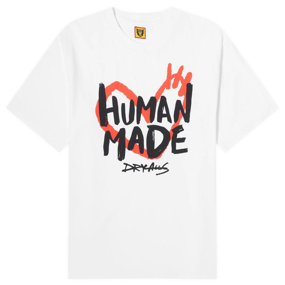 Human Made Men's Big Drawn Heart T-Shirt in White Cover