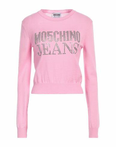 Moschino Jeans Woman Sweater Pink Acrylic, Virgin Wool Cover