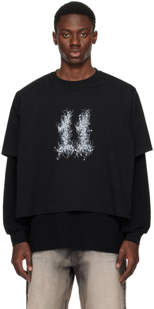 We11done Black Layered Long Sleeve T-Shirt Cover