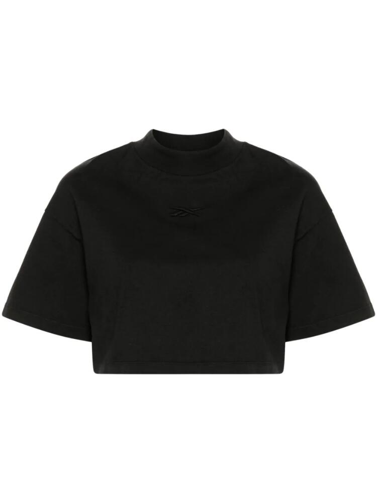 Reebok LTD faded-effect cotton cropped T-shirt - Black Cover