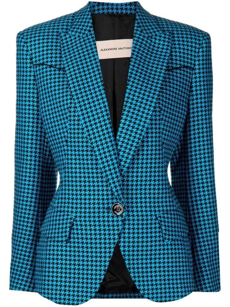 Alexandre Vauthier houndstooth single-breasted blazer - Blue Cover