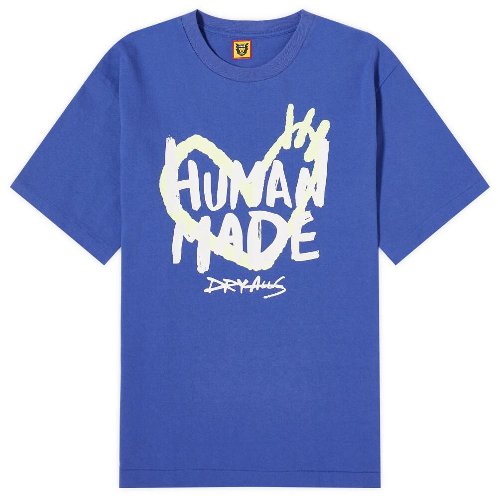 Human Made Men's Big Drawn Heart T-Shirt in Blue Cover