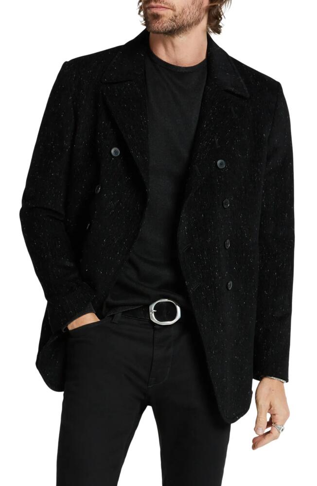 John Varvatos Hart Double Breasted Peacoat in Black Cover