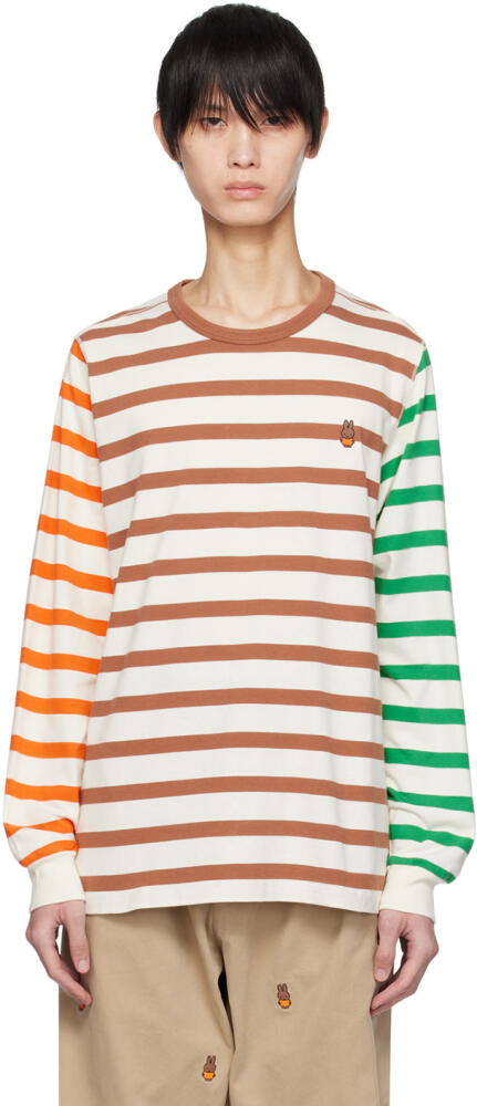 Pop Trading Company Off-White Miffy Striped Long Sleeve T-Shirt Cover