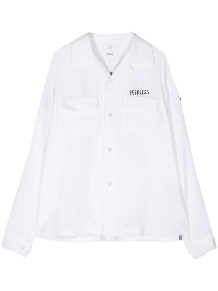 visvim Keesey slogan-embroidered shirt - White Cover