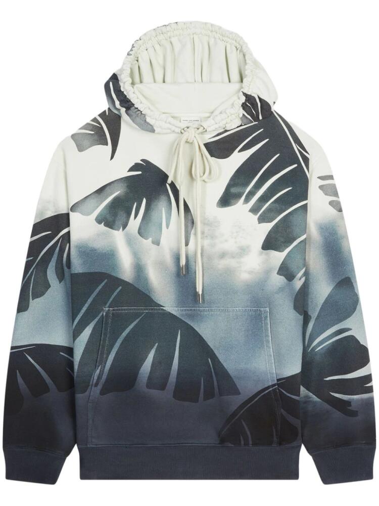 DRIES VAN NOTEN Palm print hoodie - Blue Cover