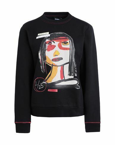 Desigual Woman Sweatshirt Black Cotton Cover