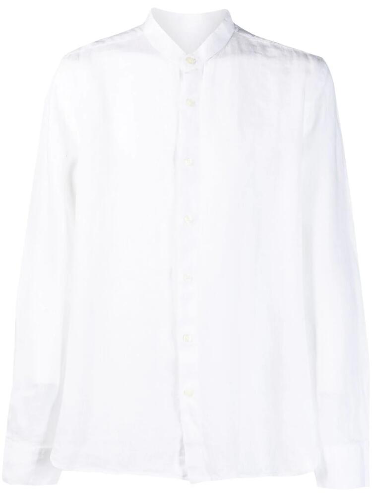 120% Lino band-collar linen shirt - White Cover