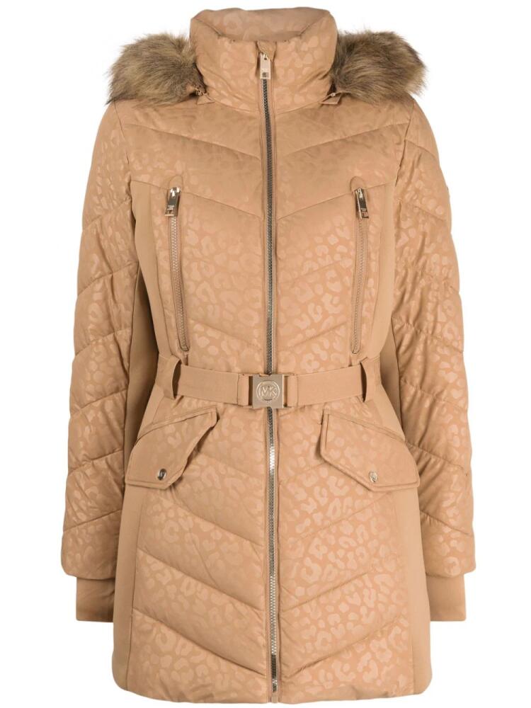 Michael Michael Kors leopard-print padded parka coat - Brown Cover