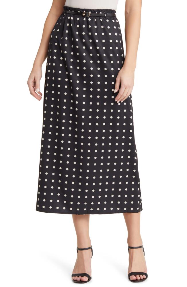 NIKKI LUND Sherri Print Belted Maxi Skirt in Black Cover