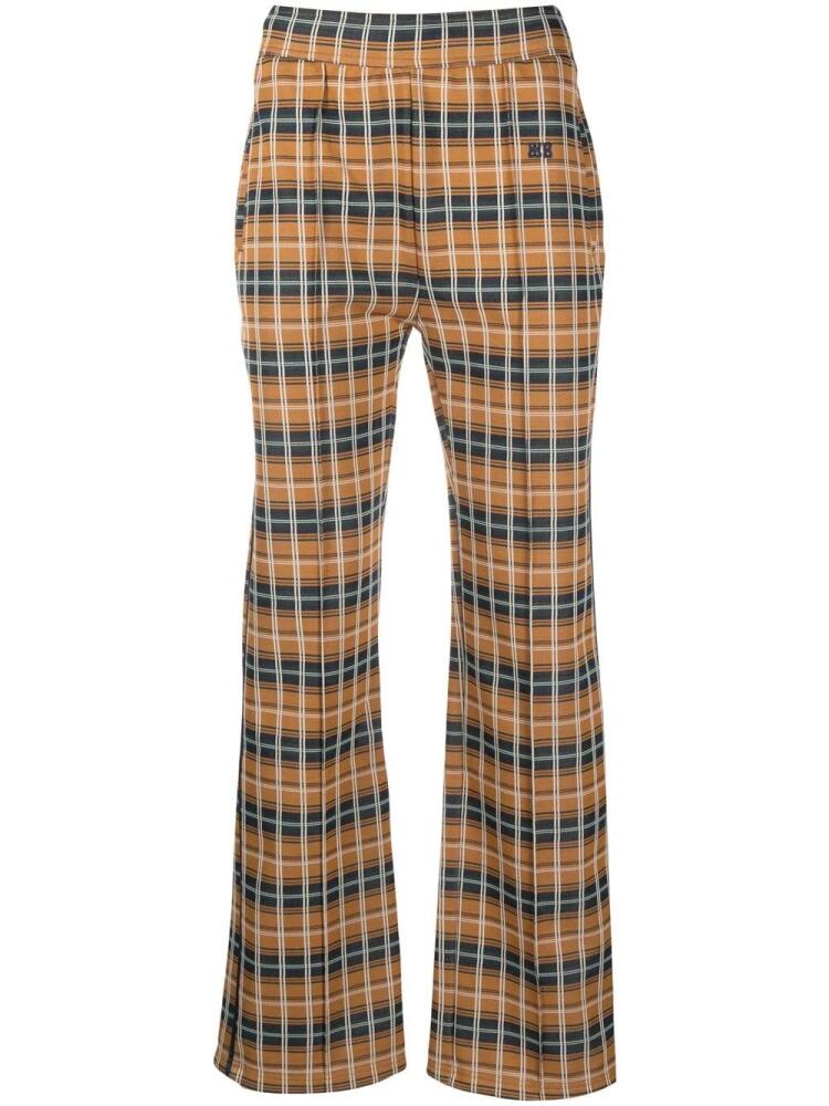 Wales Bonner check-pattern straight-leg trousers - Blue Cover