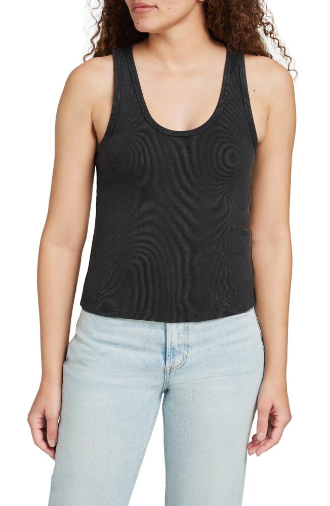 Faherty Sunwashed Stretch Organic Cotton Rib Tank in Washed Black Cover