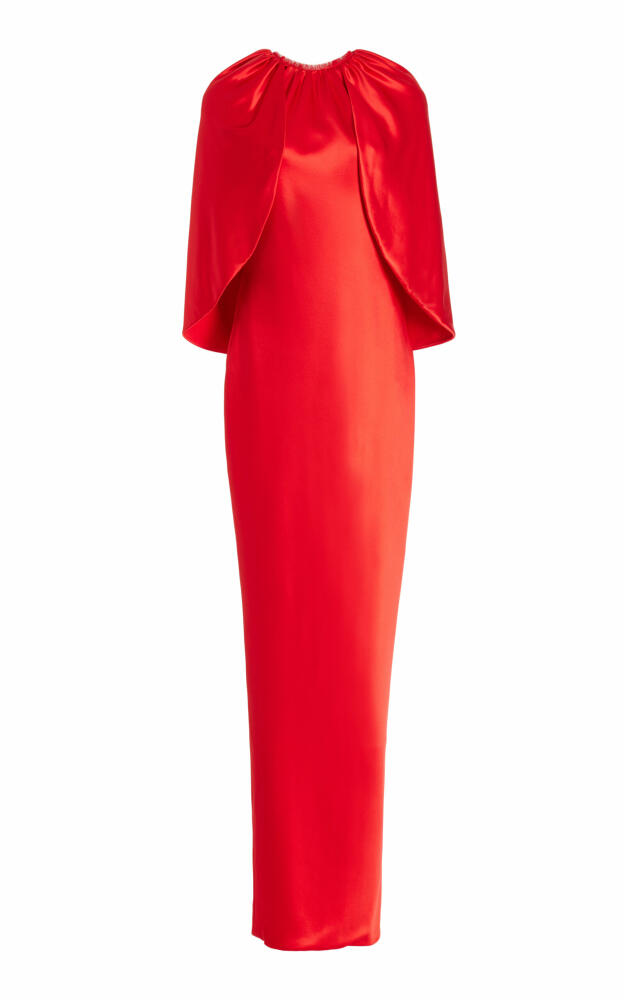 Brandon Maxwell - Exclusive Silk Cape Gown - Red Cover