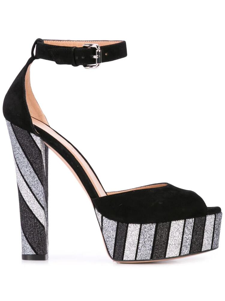 Madison.Maison glitter stripe sandals - Black Cover