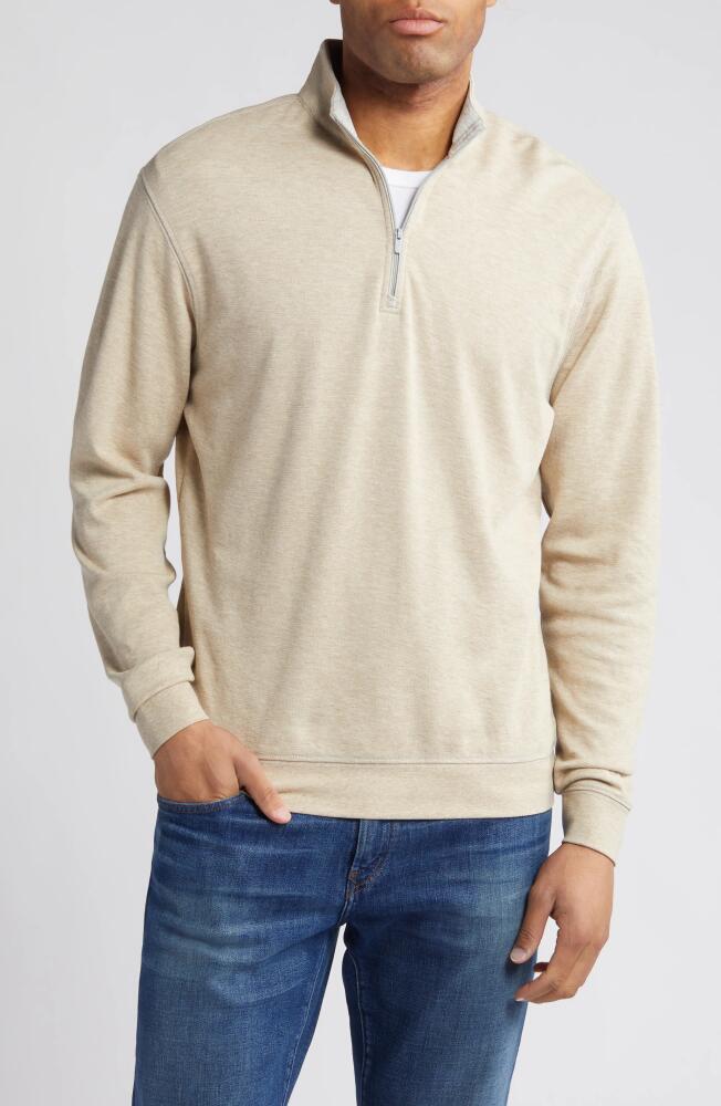 johnnie-O Hanks Quarter Zip Pullover in Birch Cover