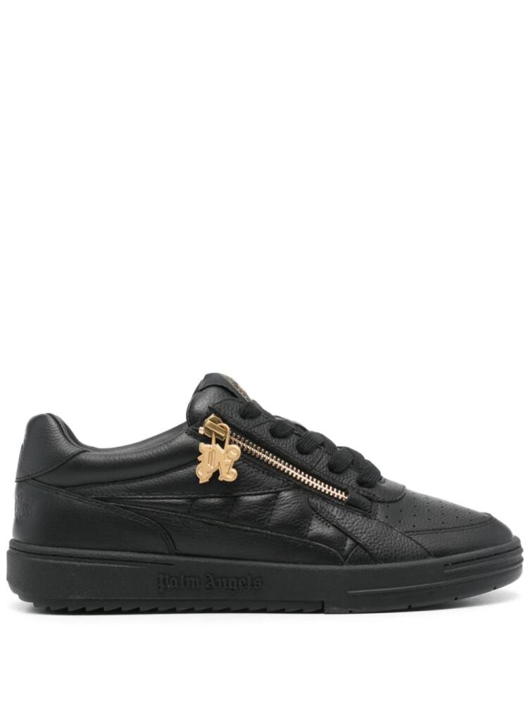 Palm Angels University zipped leather sneakers - Black Cover