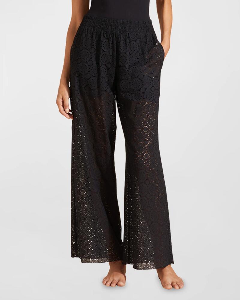 Vilebrequin Embroidered Wide-Leg Cotton Pants Cover