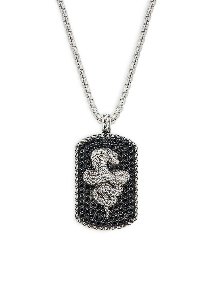 Effy Men's Sterling Silver & Black Spinel Snake Pendant Necklace Cover