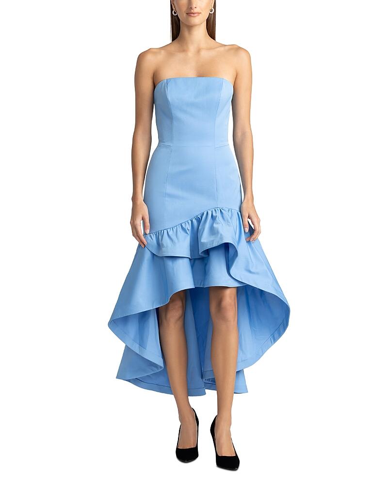 Zac Posen Drop Waist Gathered High/Low Skirt Dress Cover