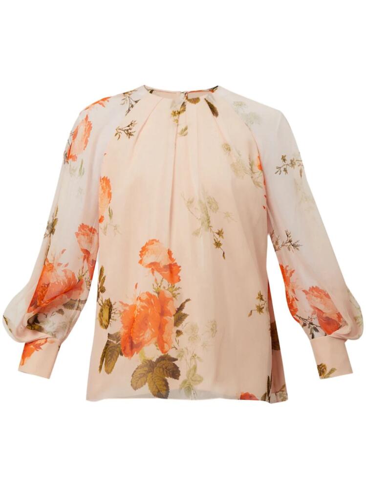 ERDEM floral-print silk blouse - Pink Cover