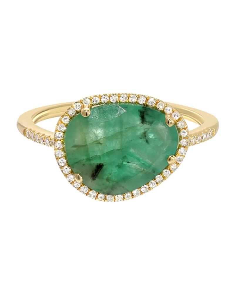 Zoe Lev Jewelry 14k Yellow 0.13ct Gold Diamond and 1.89ct Emerald Ring, Size 7 Cover