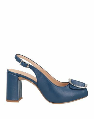 Unisa Woman Sandals Blue Leather Cover