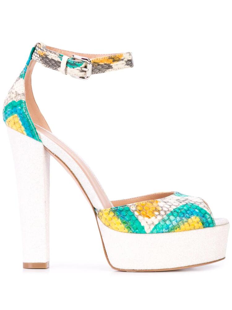 Madison.Maison snakeskin effect platform sandals - White Cover