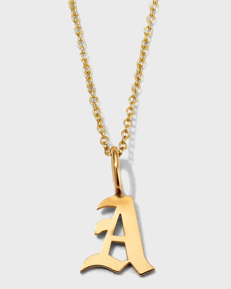 Sarah Chloe Amelia 14K Gold Gothic Initial Necklace Cover