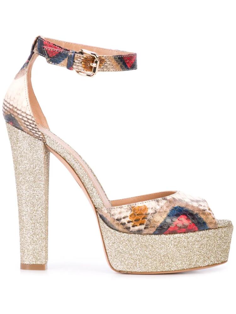 Madison.Maison snakeskin effect platform sandals - Gold Cover