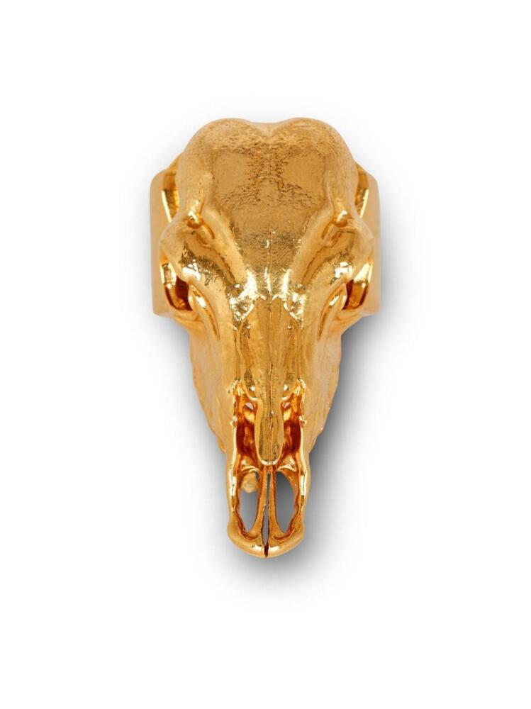 Balmain buffalo-skull ring - Gold Cover