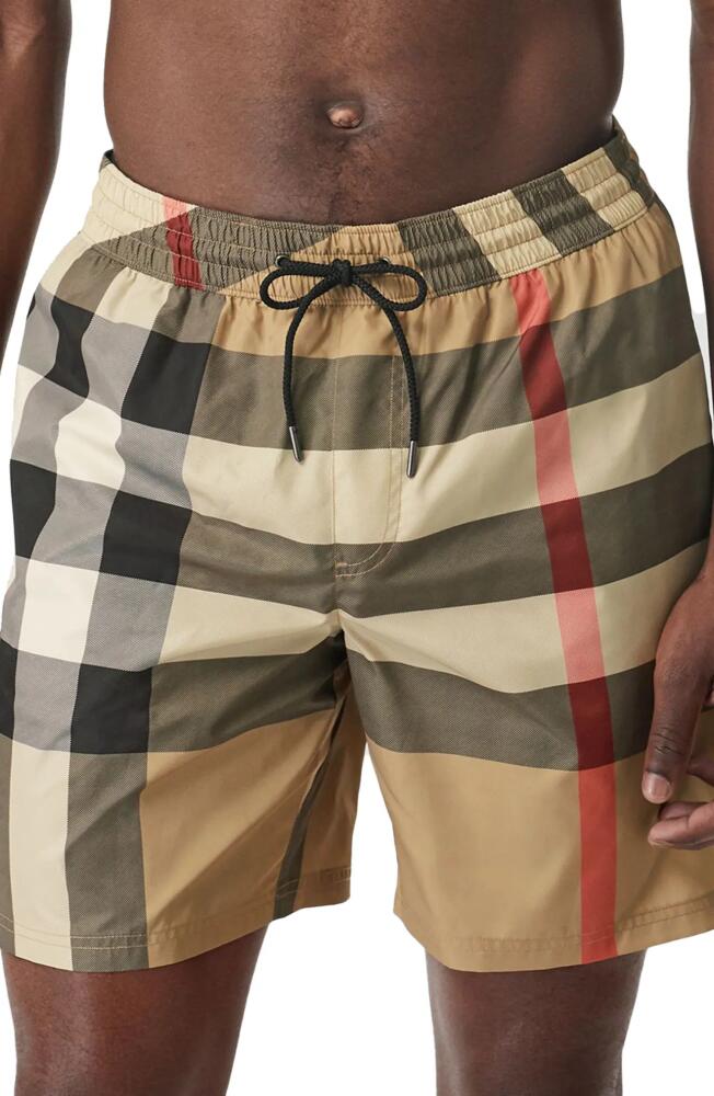 burberry Guildes Check Swim Trunks in Archive Beige Ip Chk Cover