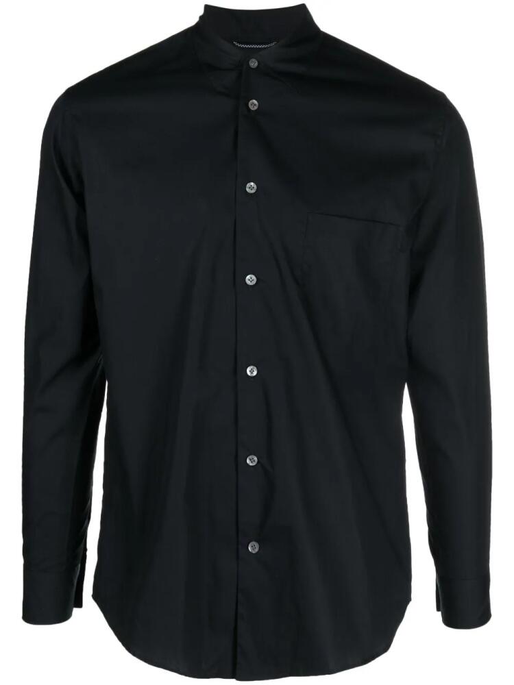 Tintoria Mattei band-collar cotton shirt - Black Cover