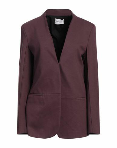 Meimeij Woman Blazer Deep purple Viscose, Polyamide, Elastane Cover