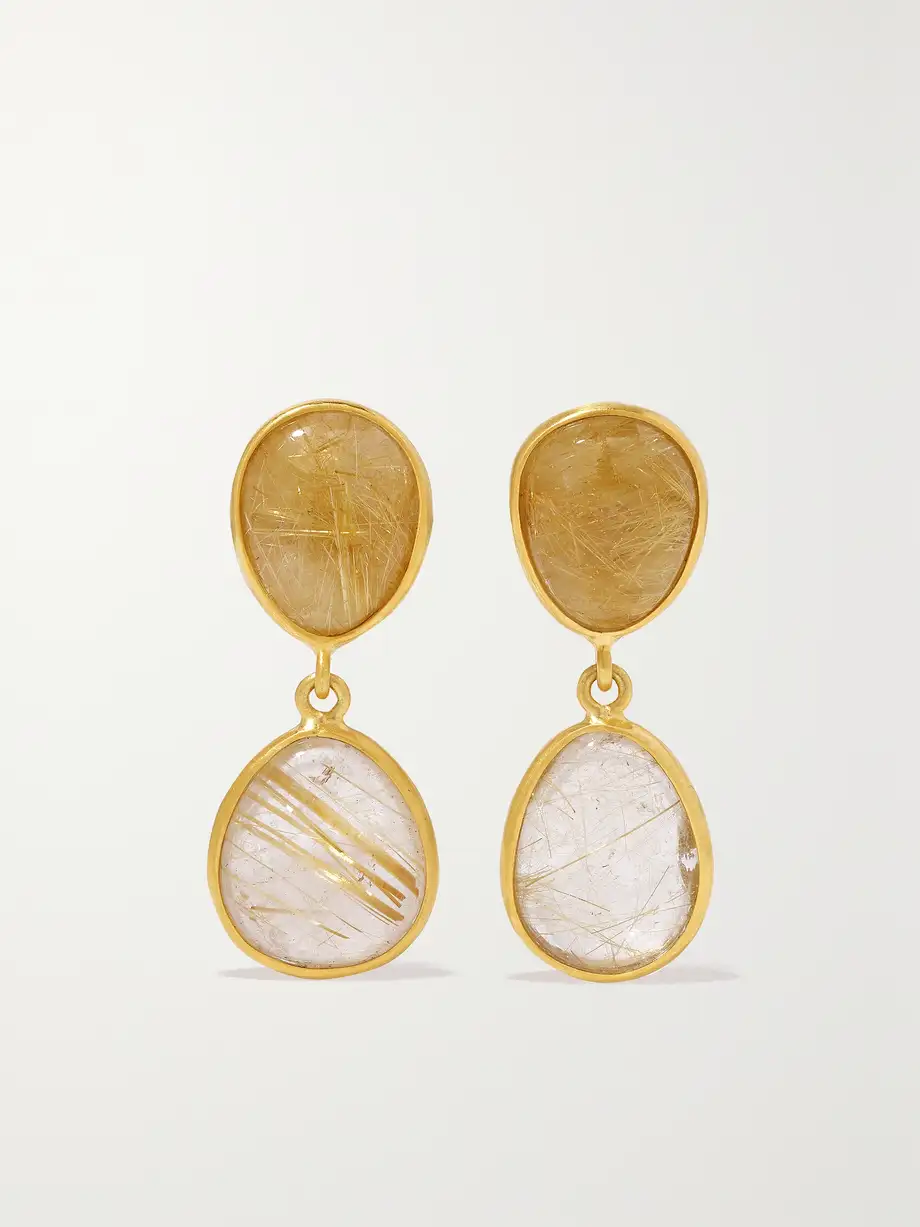 Pippa Small - 18-karat Gold Quartz Earrings - One size Cover