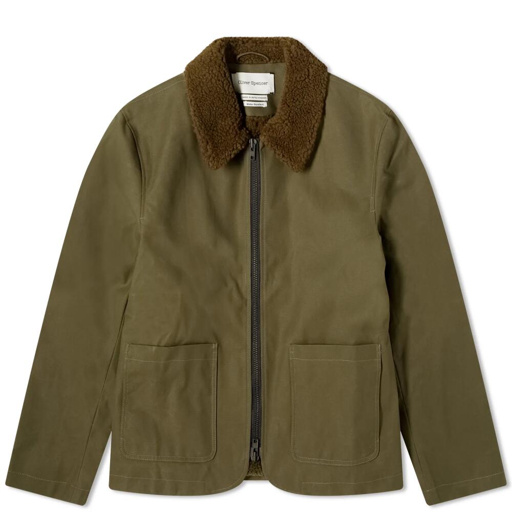 Oliver Spencer Men's Lambeth Canvas Jacket in Green Cover