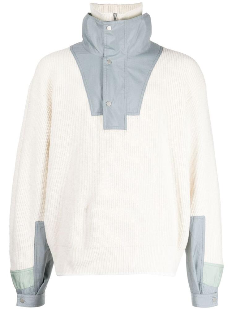 CROQUIS contrast-panel high-neck jumper - Neutrals Cover